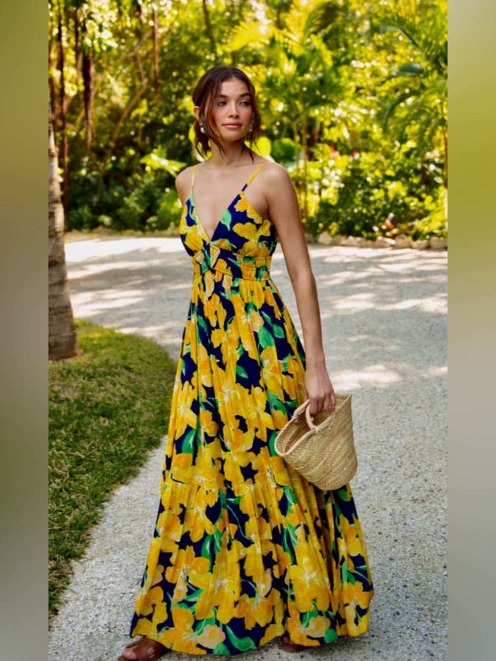 Hutch Yellow Tulip Floral Maxi Dress | Size XS | NWT
